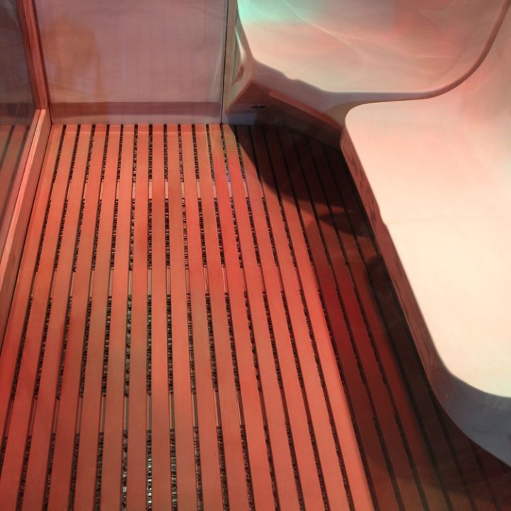 Parní sauna EAGO AWT W200A červený cedr 165×135 levé provedení
