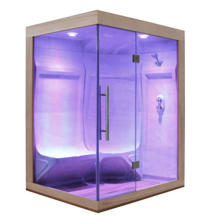 Parní sauna EAGO AWT W200A červený cedr 165×135 pravé provedení
