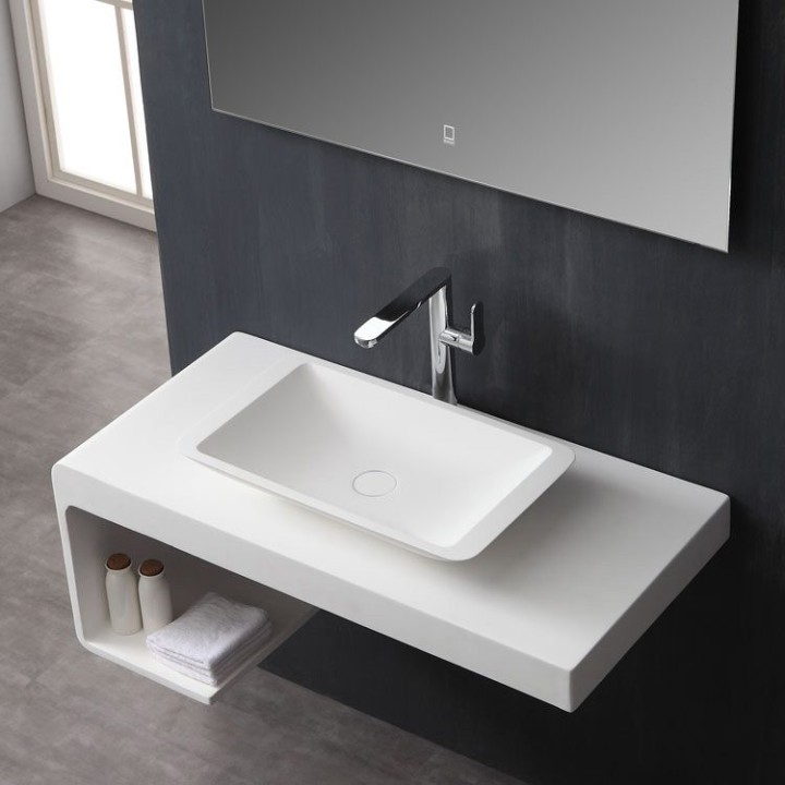 Koupelnový nábytek – set StoneArt LQ610-18 levé provedení bílý 100×40 