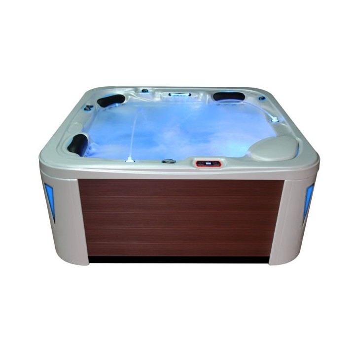 Venkovní vířivá vana EO-SPA WhitePearlescent / hnědá Premium IN-594 215x215x95cm