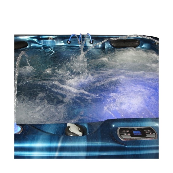 Venkovní vířivá vana EO-SPA WhitePearlescent / hnědá Premium IN-594 215x215x95cm